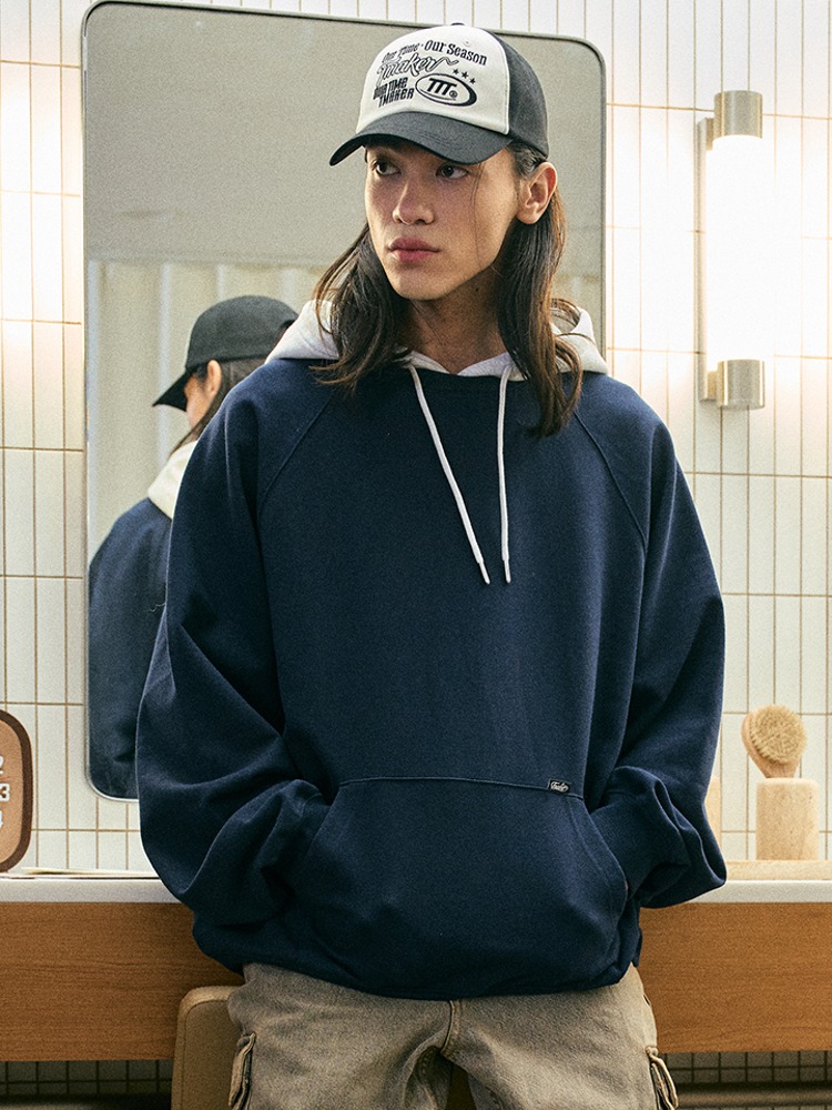 TMAKER, 티메이커 ESSENTIAL COLOR MIXED OVERSIZED HOODIE NV